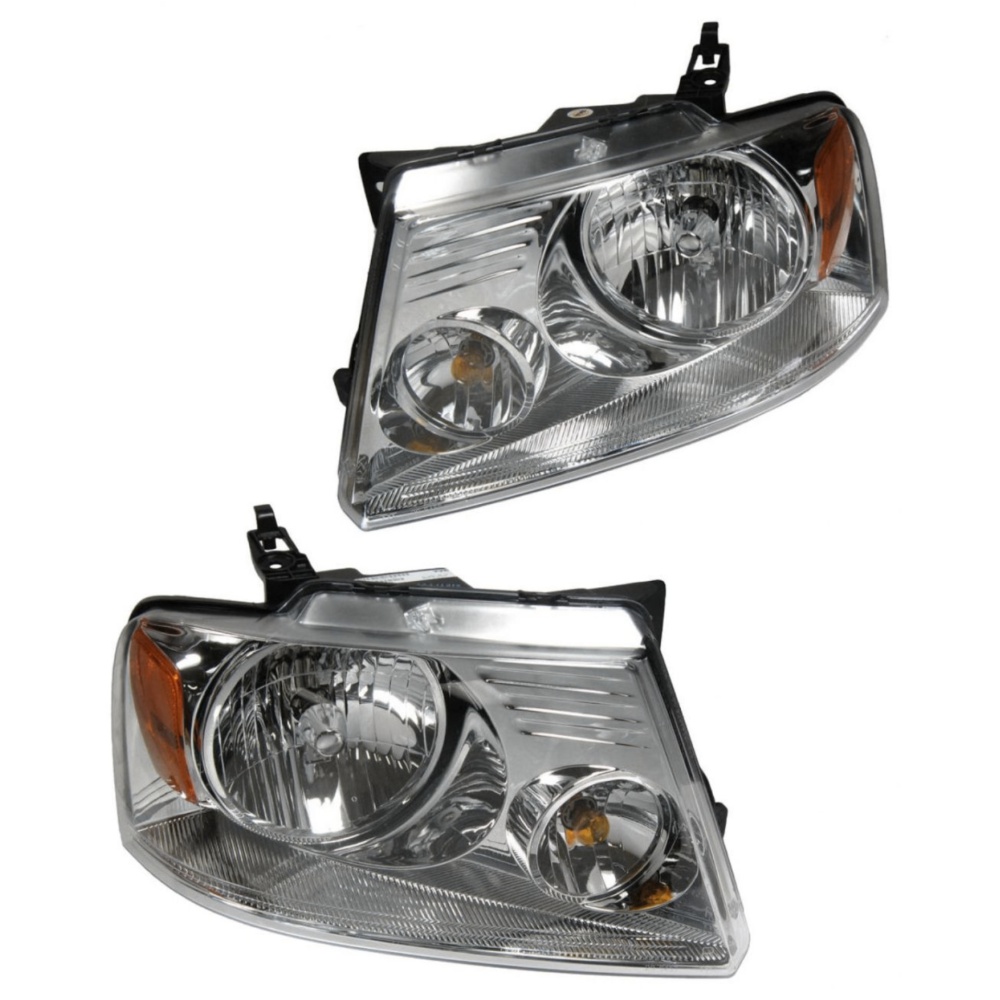 Headlight Headlamp Pair Set Kit For Ford 04-08 F-150 Lincoln 06 Mark LT Truck