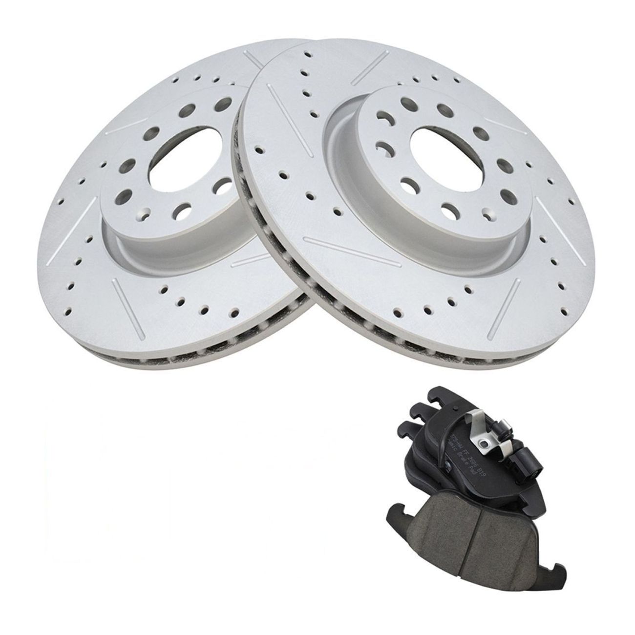 Front Ceramic Brake Pad & Performance Rotor Kit W/Chemicals