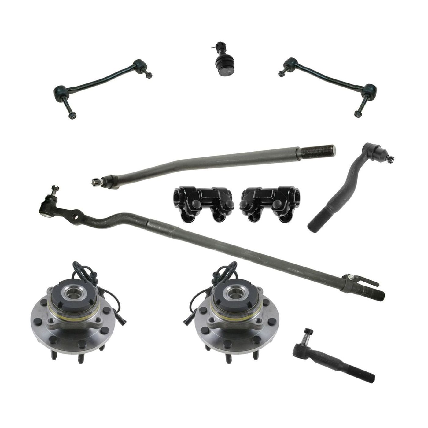 Wheel Bearing Tie Rod Drag Ball Joint Steering Suspension Kit 14pc