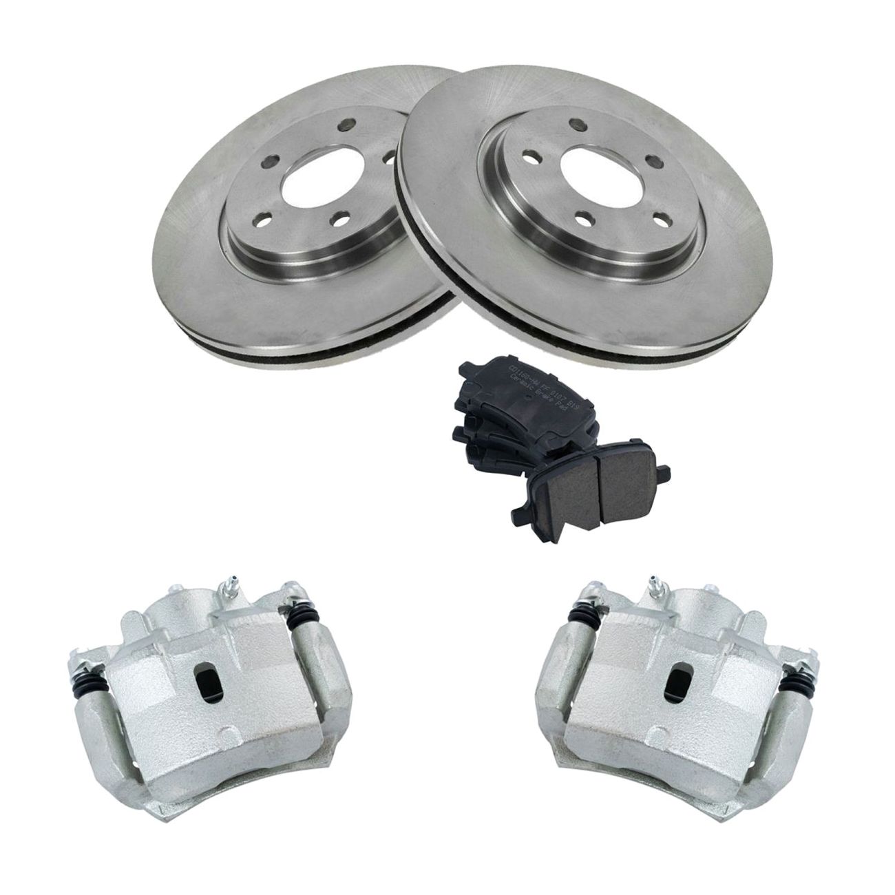 Front Ceramic Disc Brake Pads Rotors & Calipers Kit For Chevy Pontiac Saturn