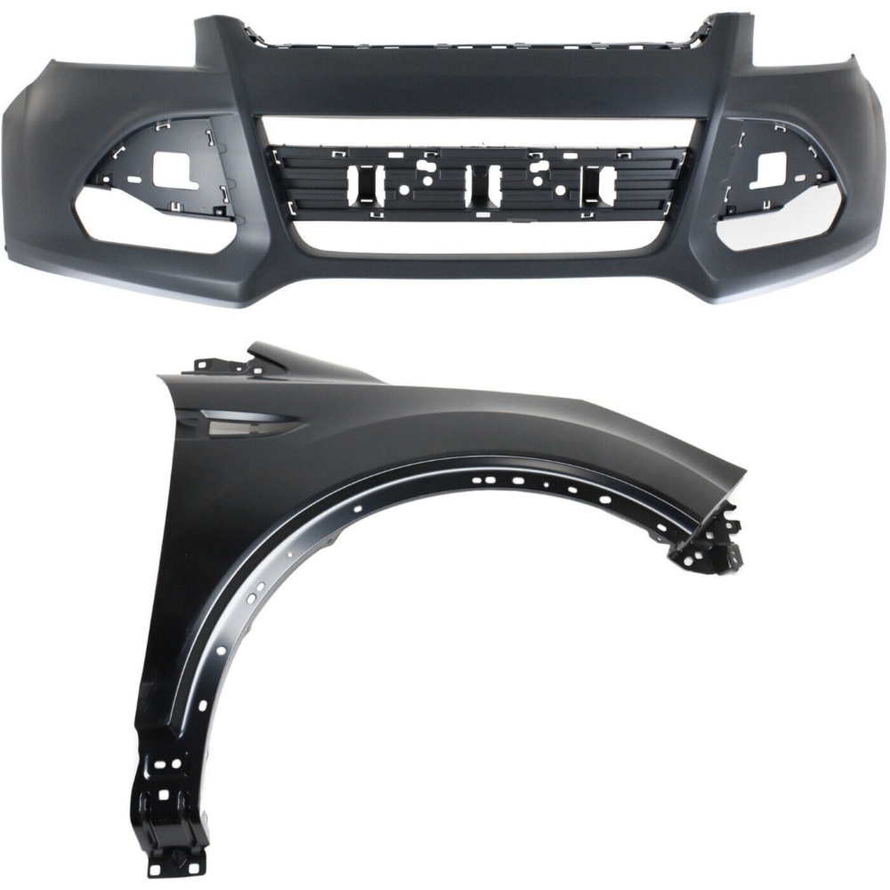 Bumper Cover Kit For 13-16 Escape Models With Fog Light Holes Front 2pc