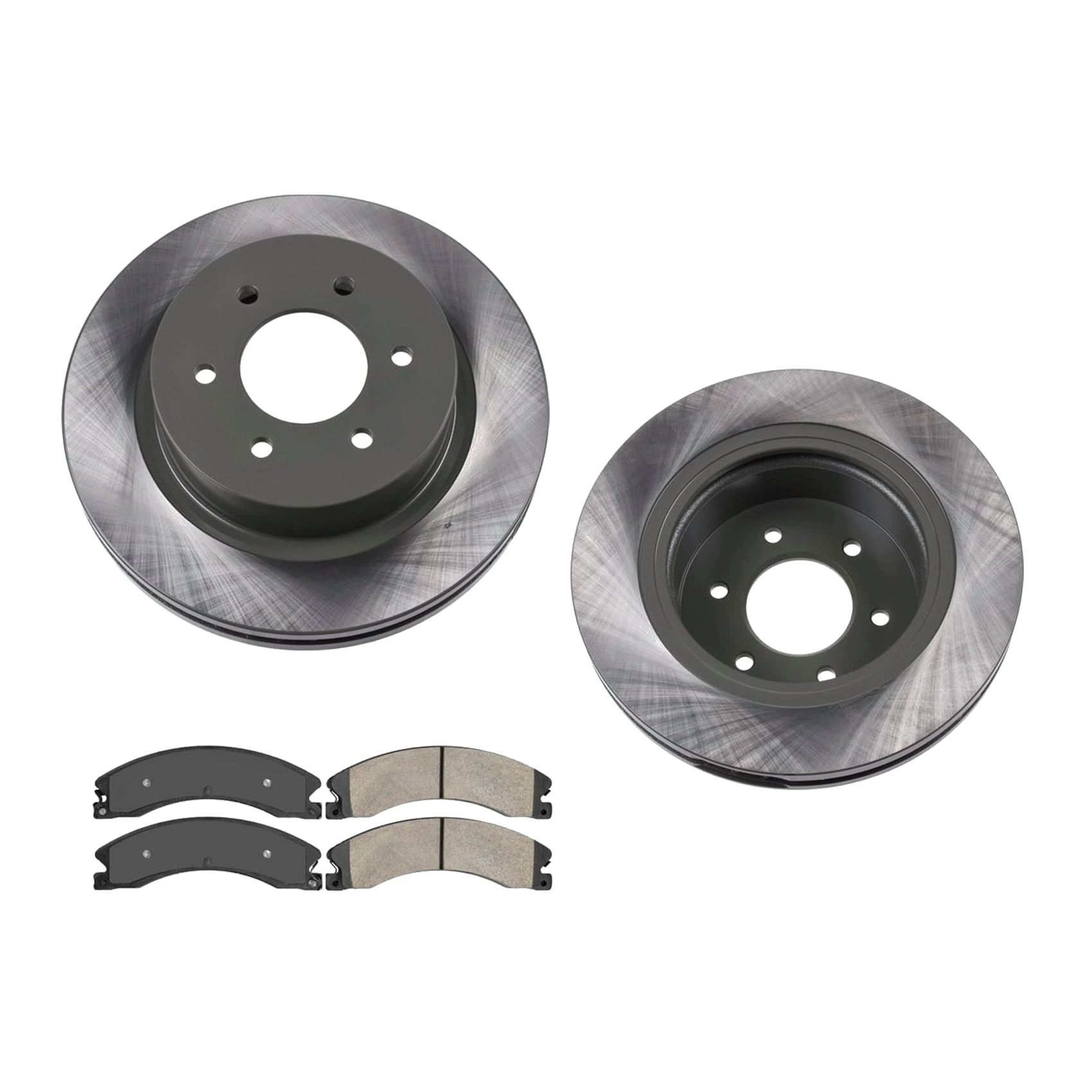 For 16-23 Nissan TITAN XD S Front Fleet Pads W Hardware & Disc Brake Rotors