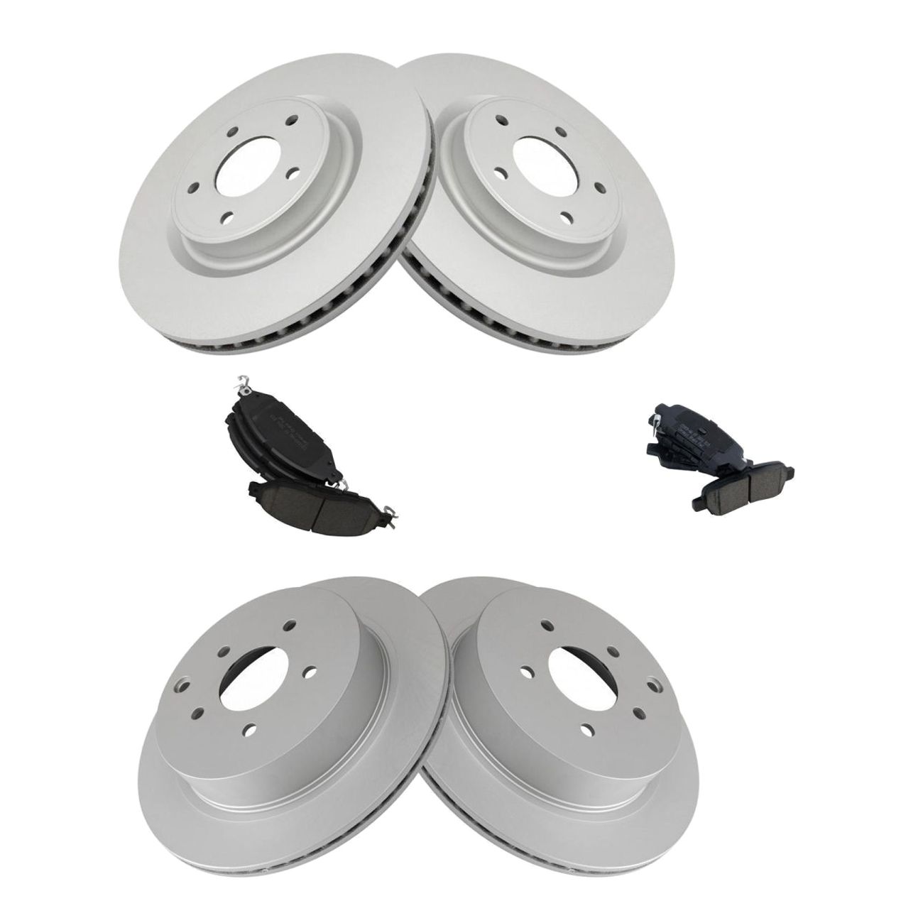 Front & Rear Ceramic Disc Brake Pads G-Coated Rotor Kit For Infiniti Nissan