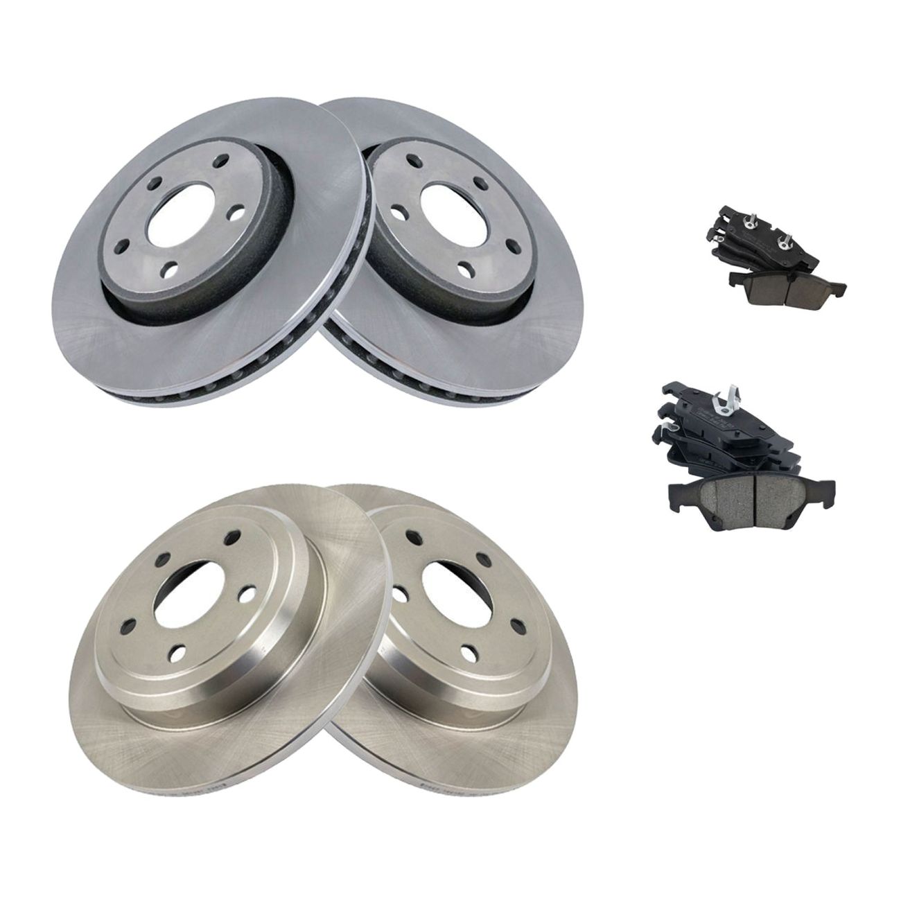 Front & Rear Ceramic Brake Pad & Rotor Kit W/Fluids For Dodge Jeep Truck SUV