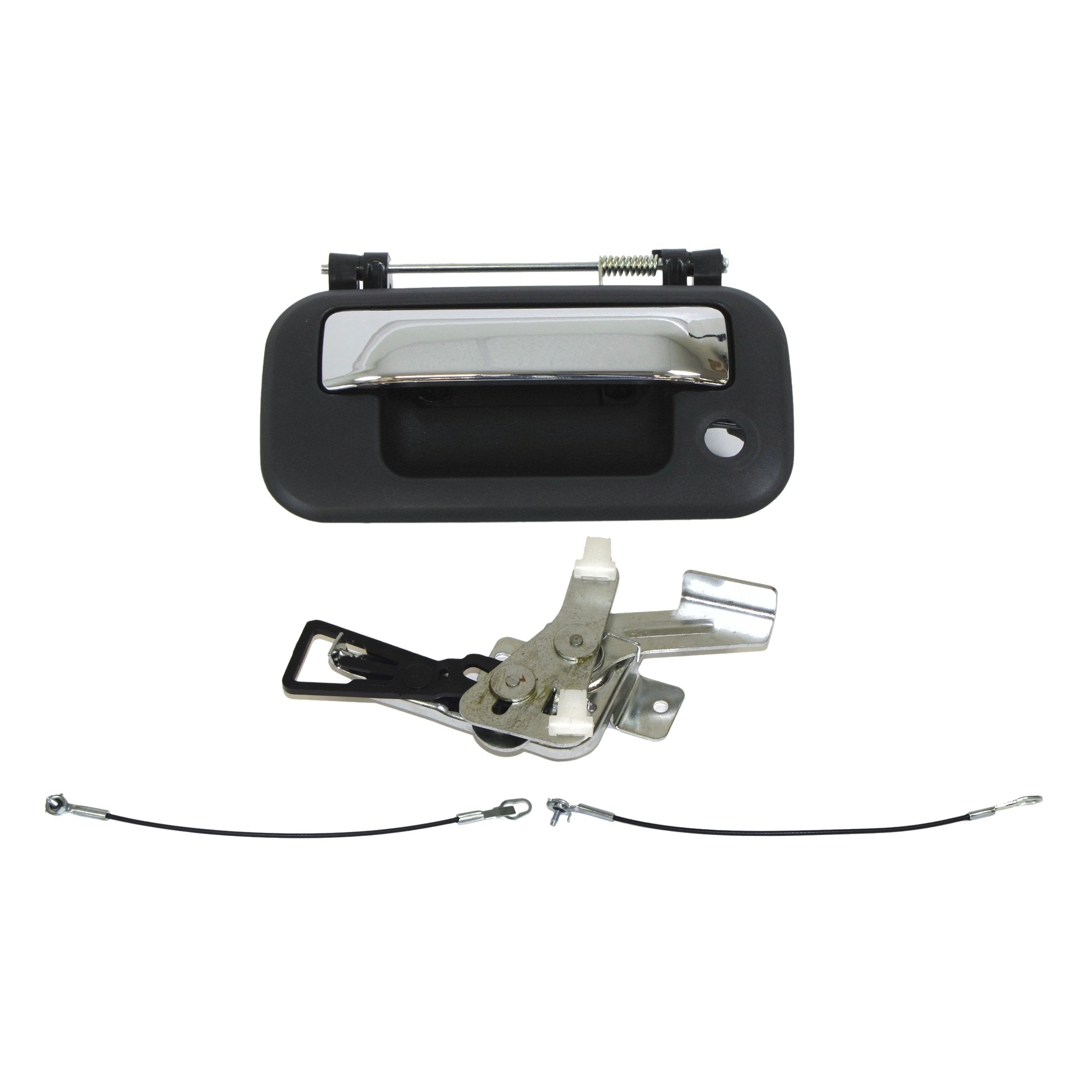 Tailgate Cable Handle Chr/Blk Center Control W/Lockho For 04-14 F-150 Styleside