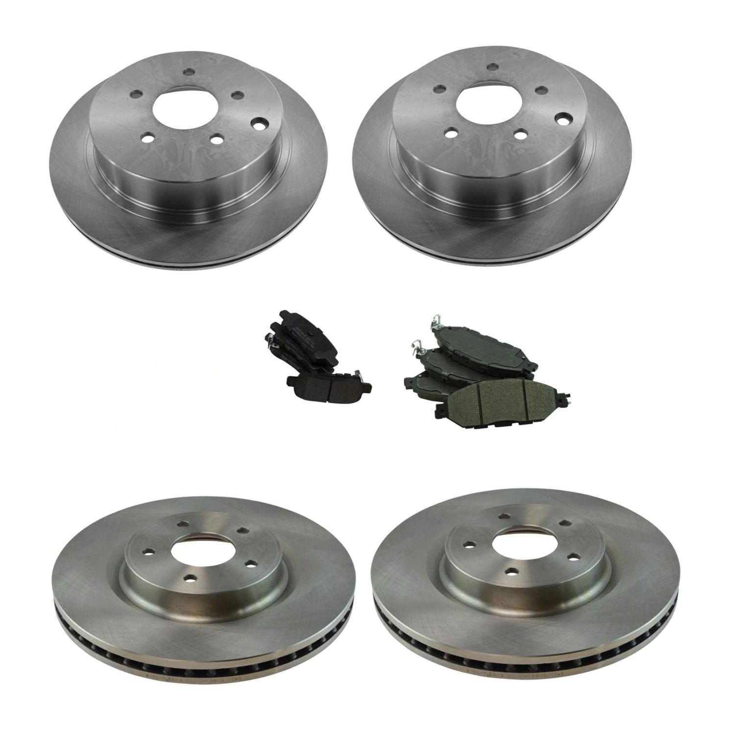 Front & Rear Metallic Brake Pad & Rotor Kit W/Chemicals
