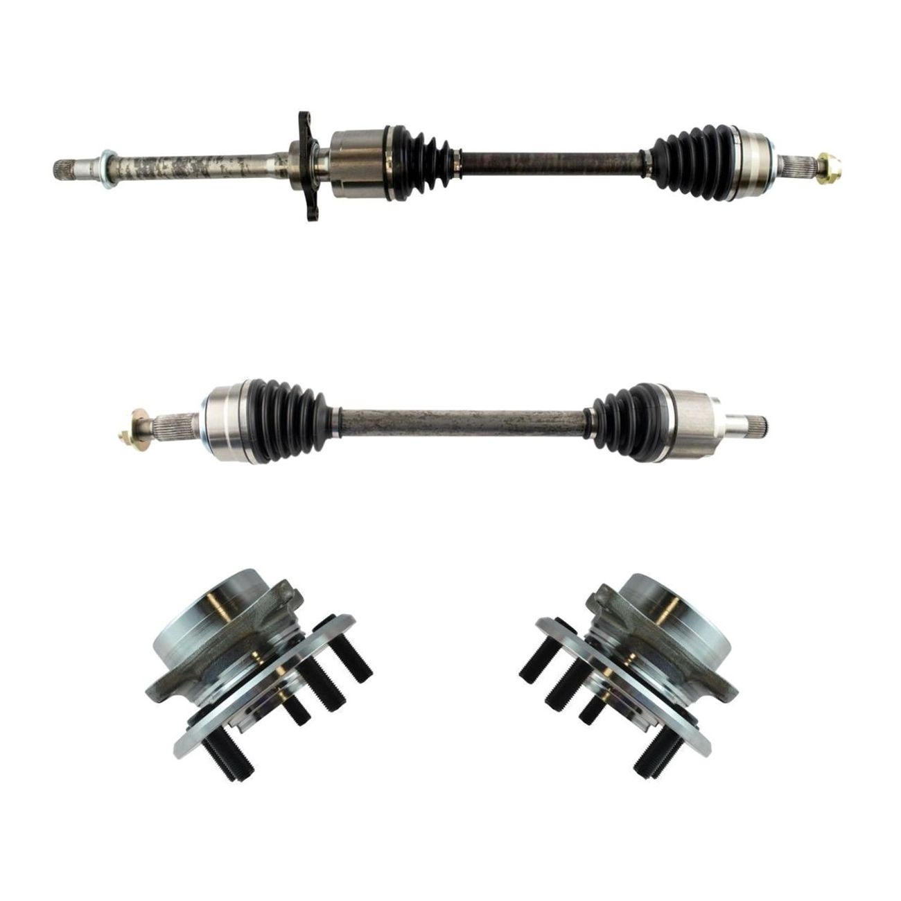 Front CV Axle Shaft Assembly Wheel Hub Bearing Kit Set 4pc For Odyssey 5sp Auto