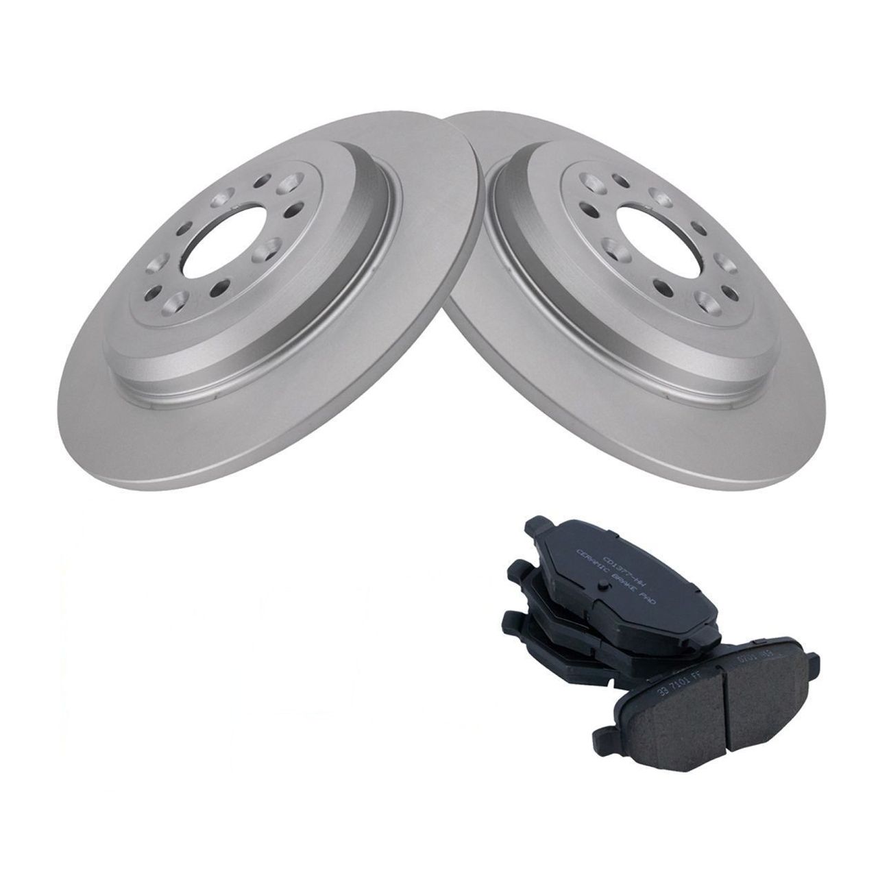 Rear Brake Coated Rotor & Ceramic Pad Kit W/Fluids Edge SUV Truck