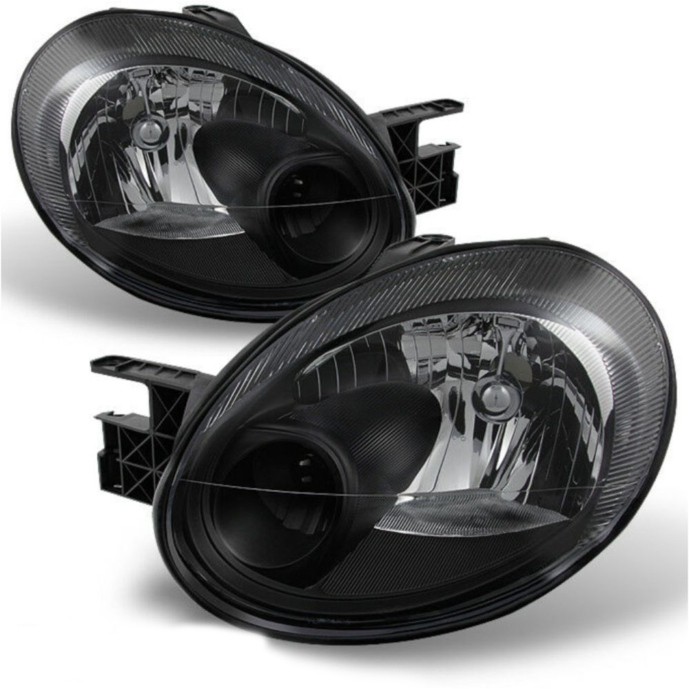 For 2003-2005 Dodge Neon Black Bezel Replacement Headlights Headlamps Left+Right