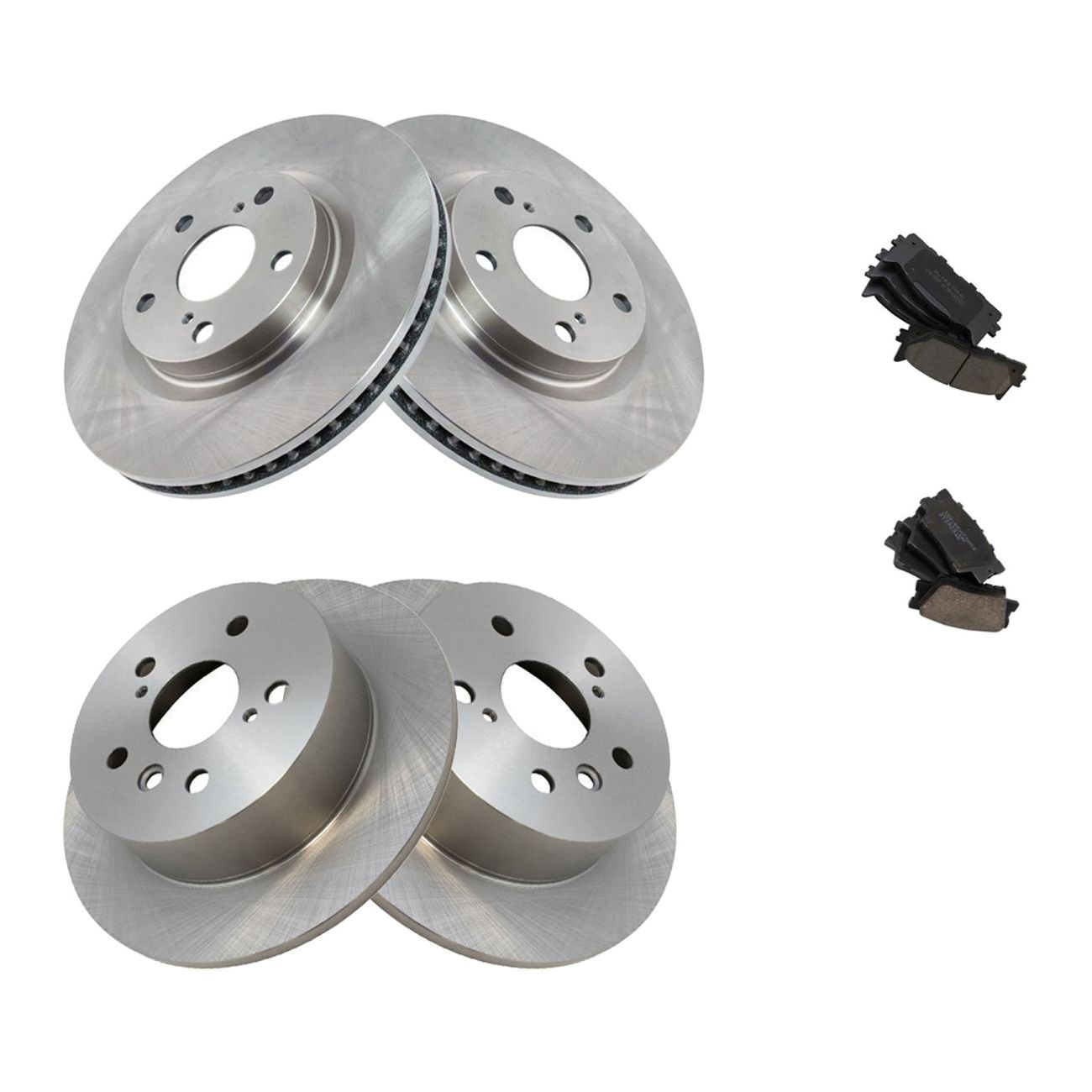 Front & Rear Ceramic Brake Pad & Disc Rotor Kit W/Chemicals For Toyota Camry