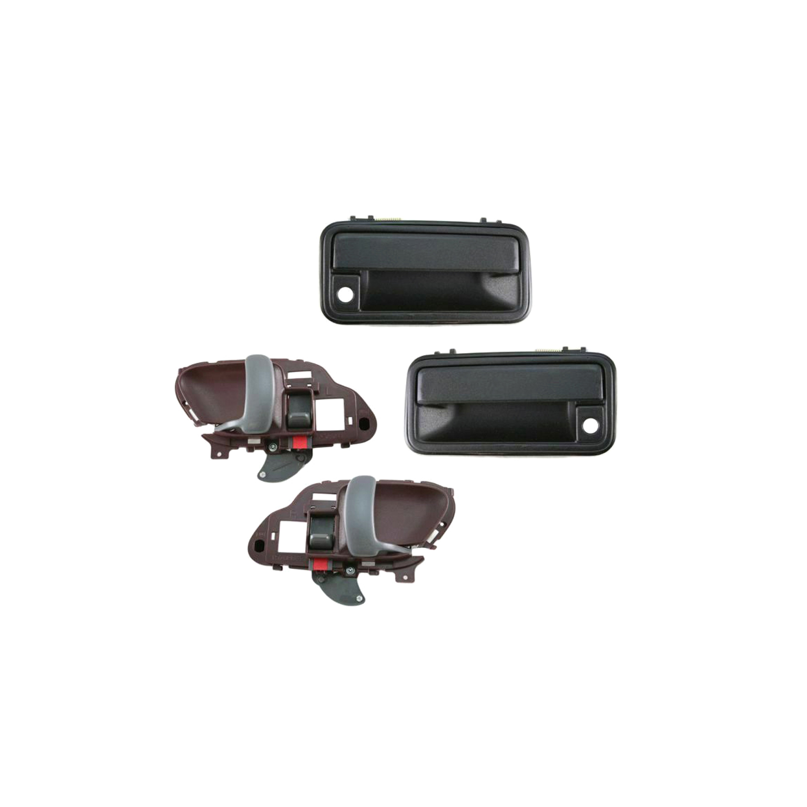 Door Handle Red Inside & Outside Kit Set Of 4 For Chevrolet GMC Pickup Truck SUV