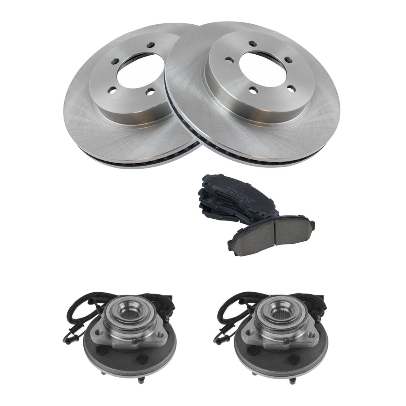 Wheel Hub & Bearing Posi Ceramic Brake Pad Rotor Front Kit