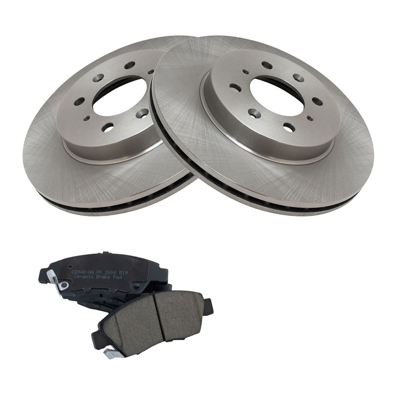 Front Posi Ceramic Disc Brake Pad & Rotor Set Kit For Honda