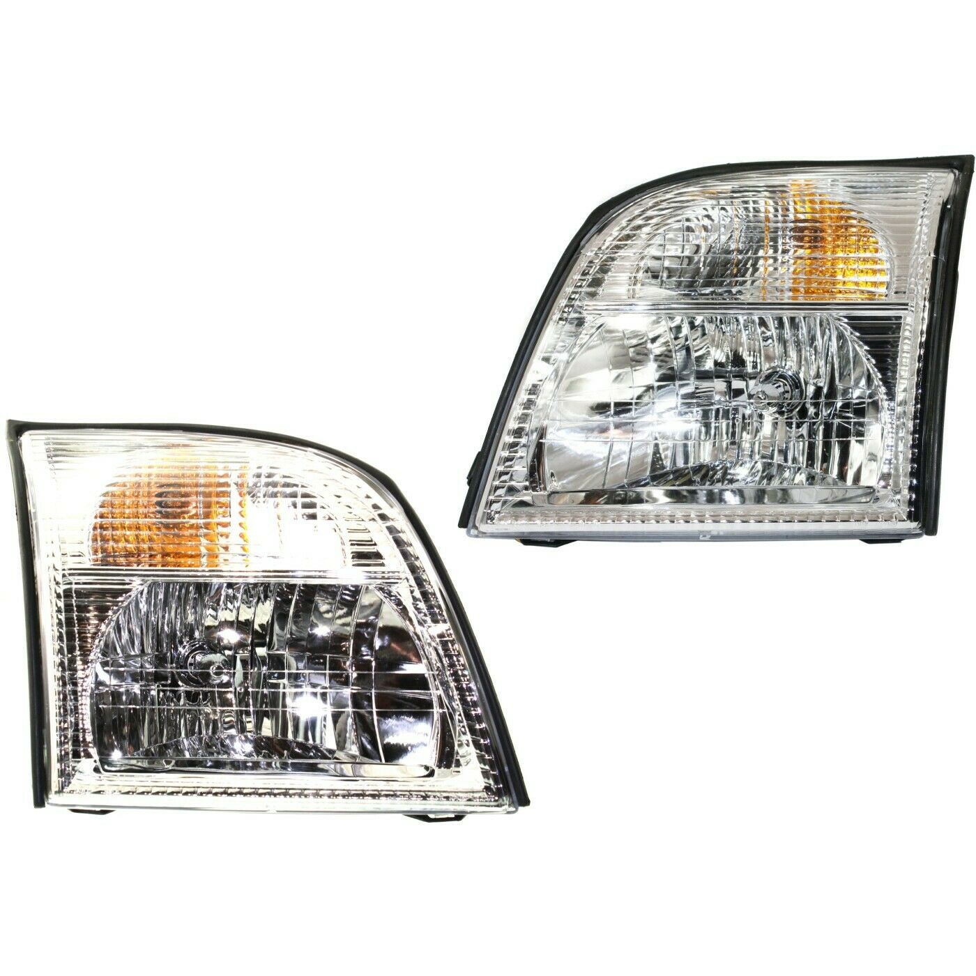 Headlight Set For 02-05 Mountaineer Sport Utility Left And Right With Bulb 2Pc