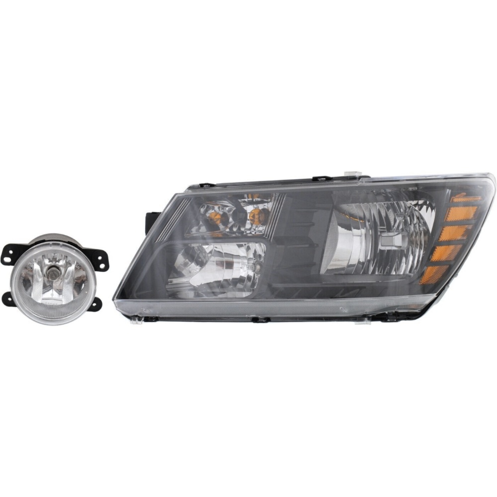Headlight Kit For 2014-2020 Dodge Journey Sport Utility Left With Black Trim 2pc