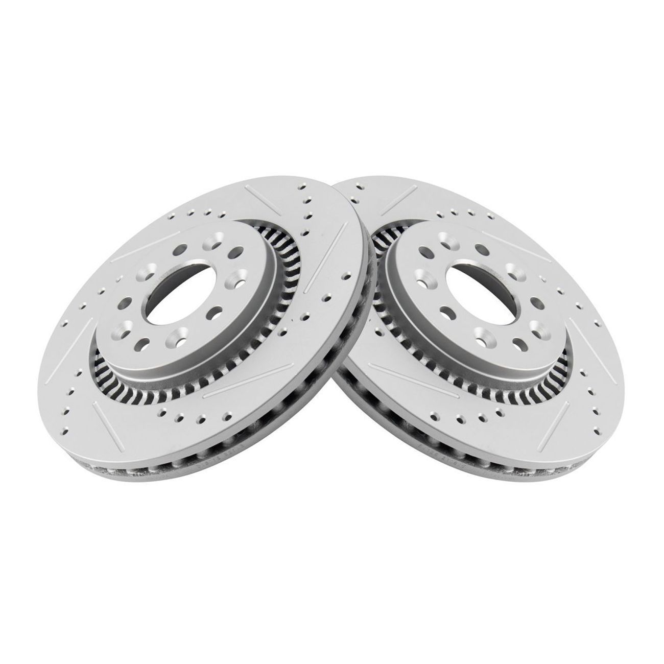 Front Drilled Slotted Coated Brake Rotor Set Mercury