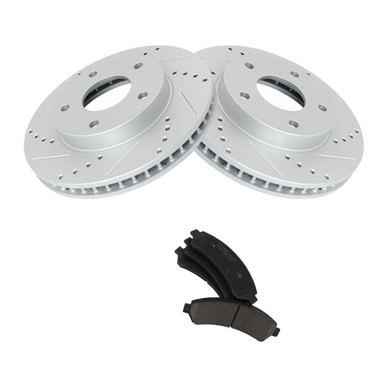Front Performance Drilled & Slotted Brake Rotor & Posi Ceramic Pad Set