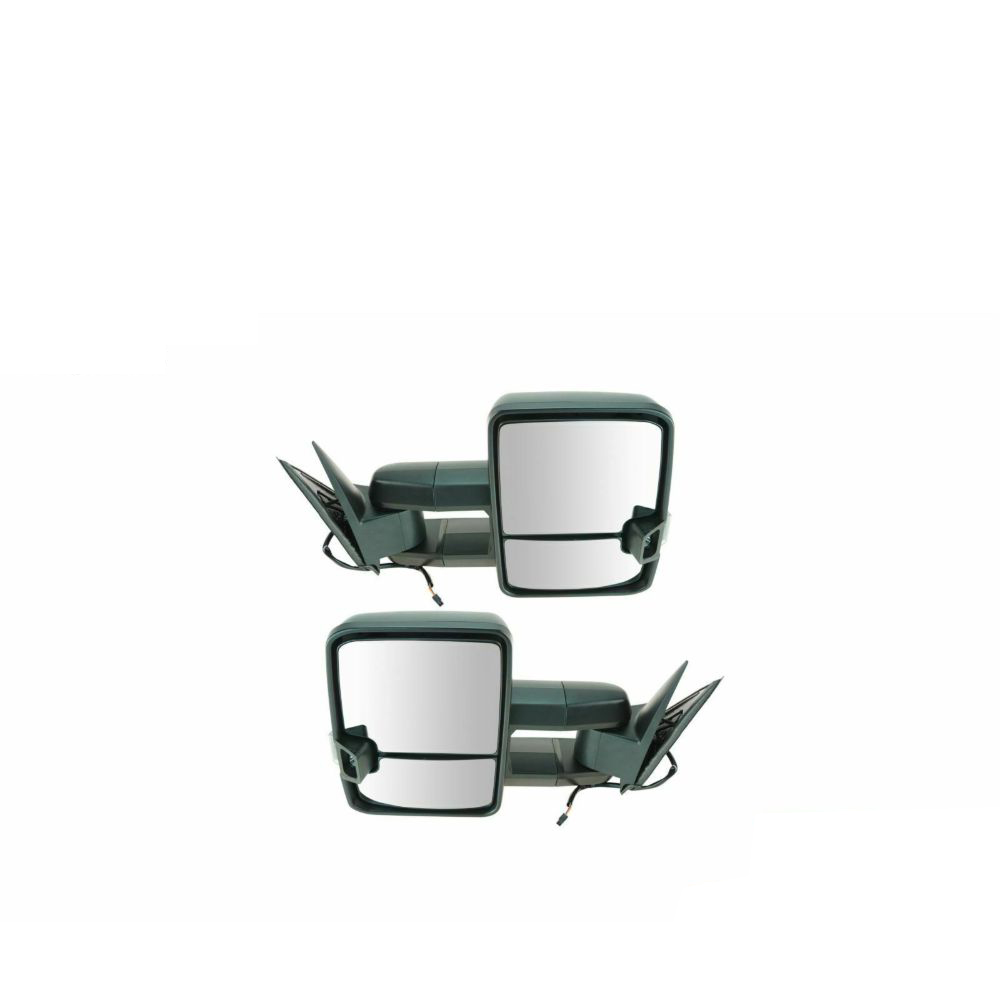 Towing Mirror Manual Smoked Signal LED Spotlight Pair For Truck