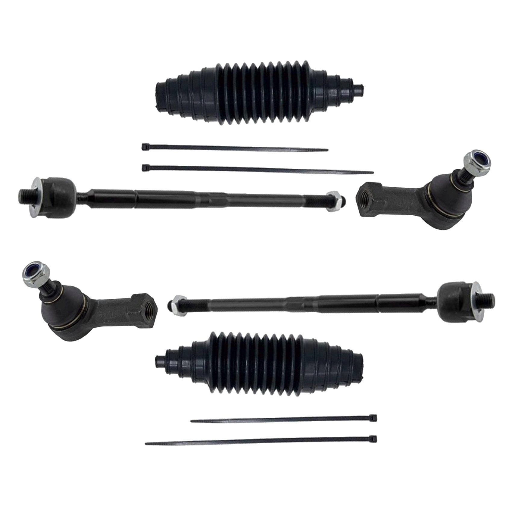For 11-17 Lancer GTS Sedan Front Left & Right Inner & Outer Tie Rods & Boots