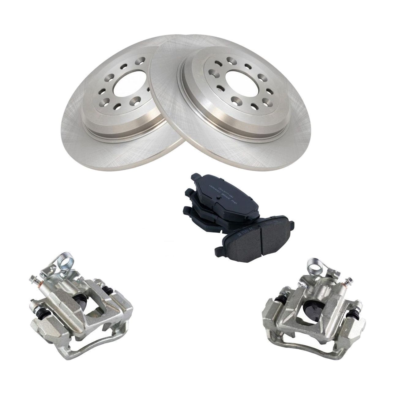 Rear Ceramic Brake Pad, Rotor & Caliper Kit Taurus Flex Explorer