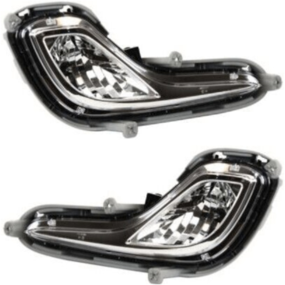 Set Of 2 Clear Lens Fog Light For 2012-2017 Hyundai Accent Left & Right W/ Bulbs