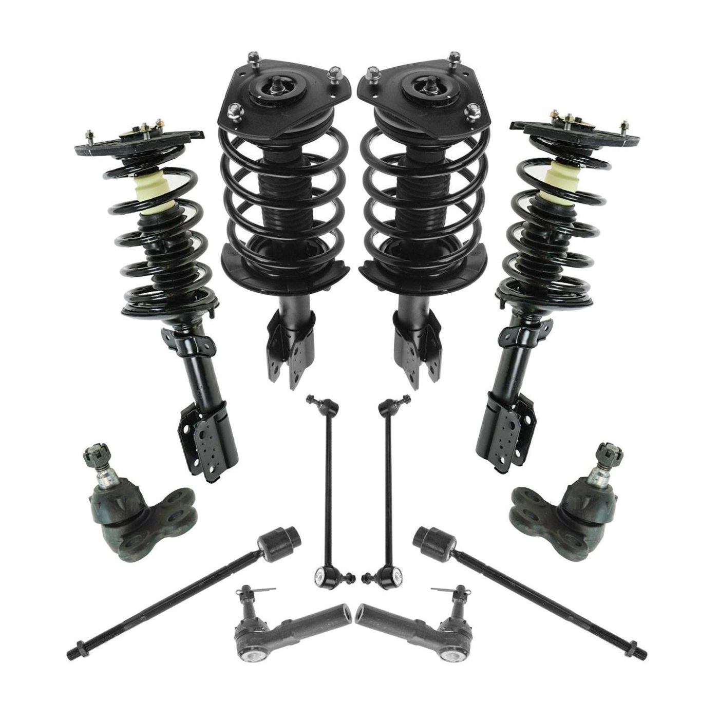 12pc Steering & Suspension Tie Rods Ball Joints End Links Strut Assemblies