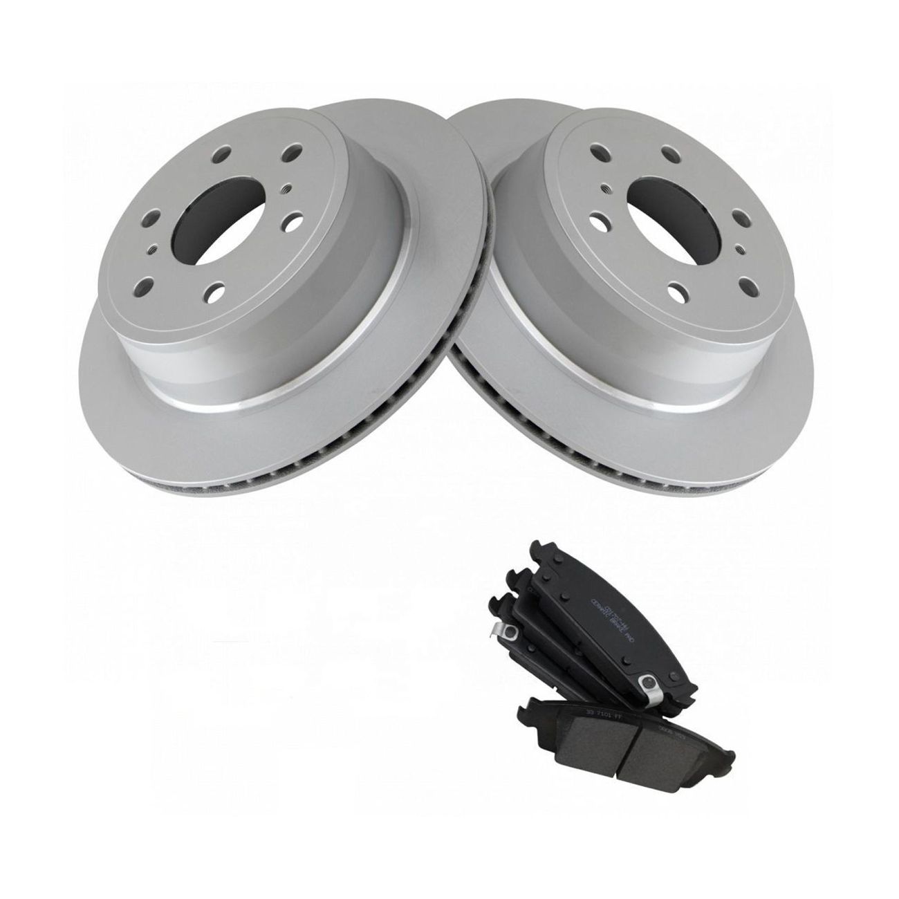 Rear Ceramic Brake Pad & G-Coated Rotor Kit For Cadillac Chevrolet GMC