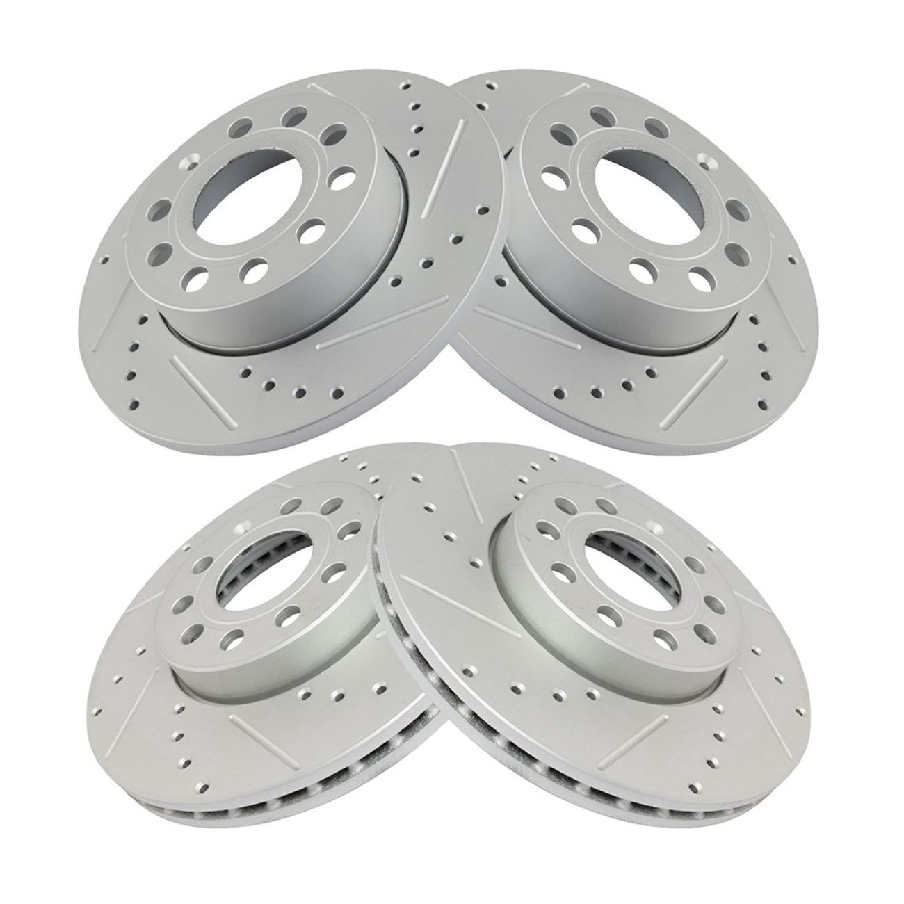 Front & Rear Brake Rotor Set For 11-13 Audi A3 10 Golf 05-10 Jetta Rabbit