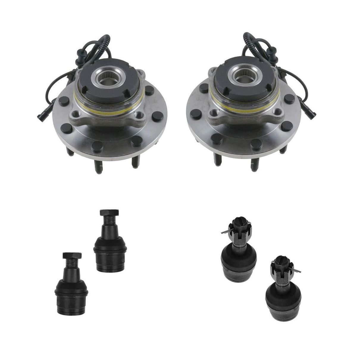 Piece Steering Suspension Kit Upper Lower Ball Joints Wheel Hub Assemblies