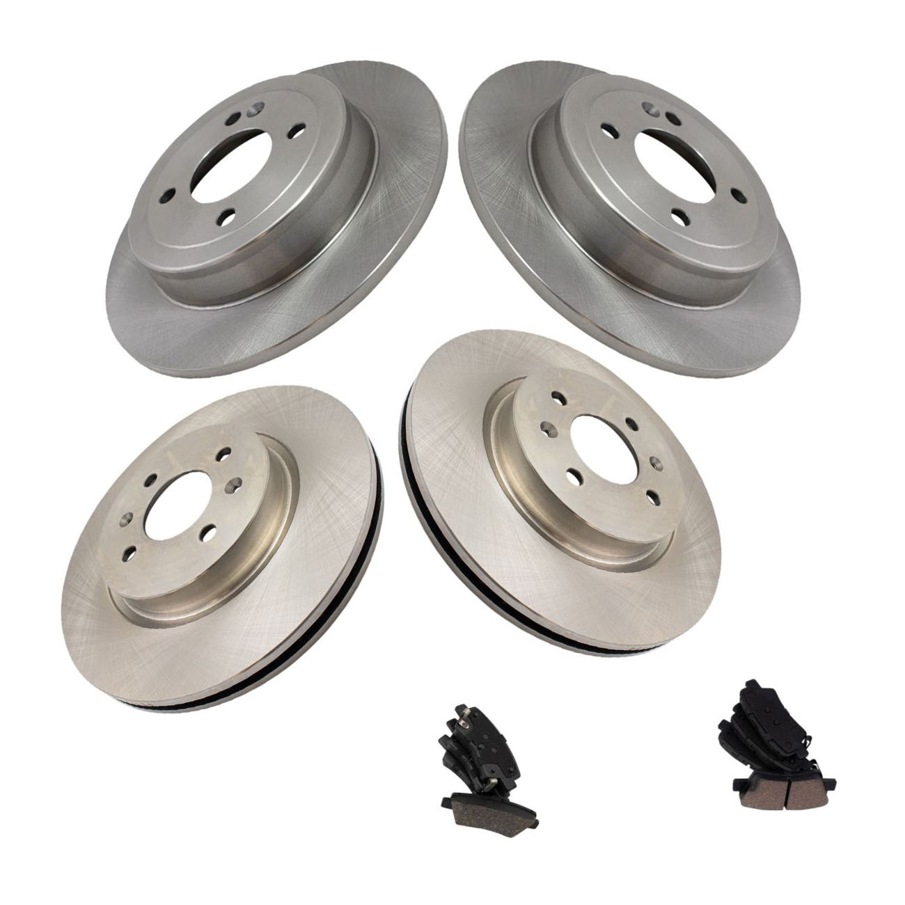 Front & Rear Ceramic Disc Brake Pad & Rotor Kit W/Chemicals For Accent Rio