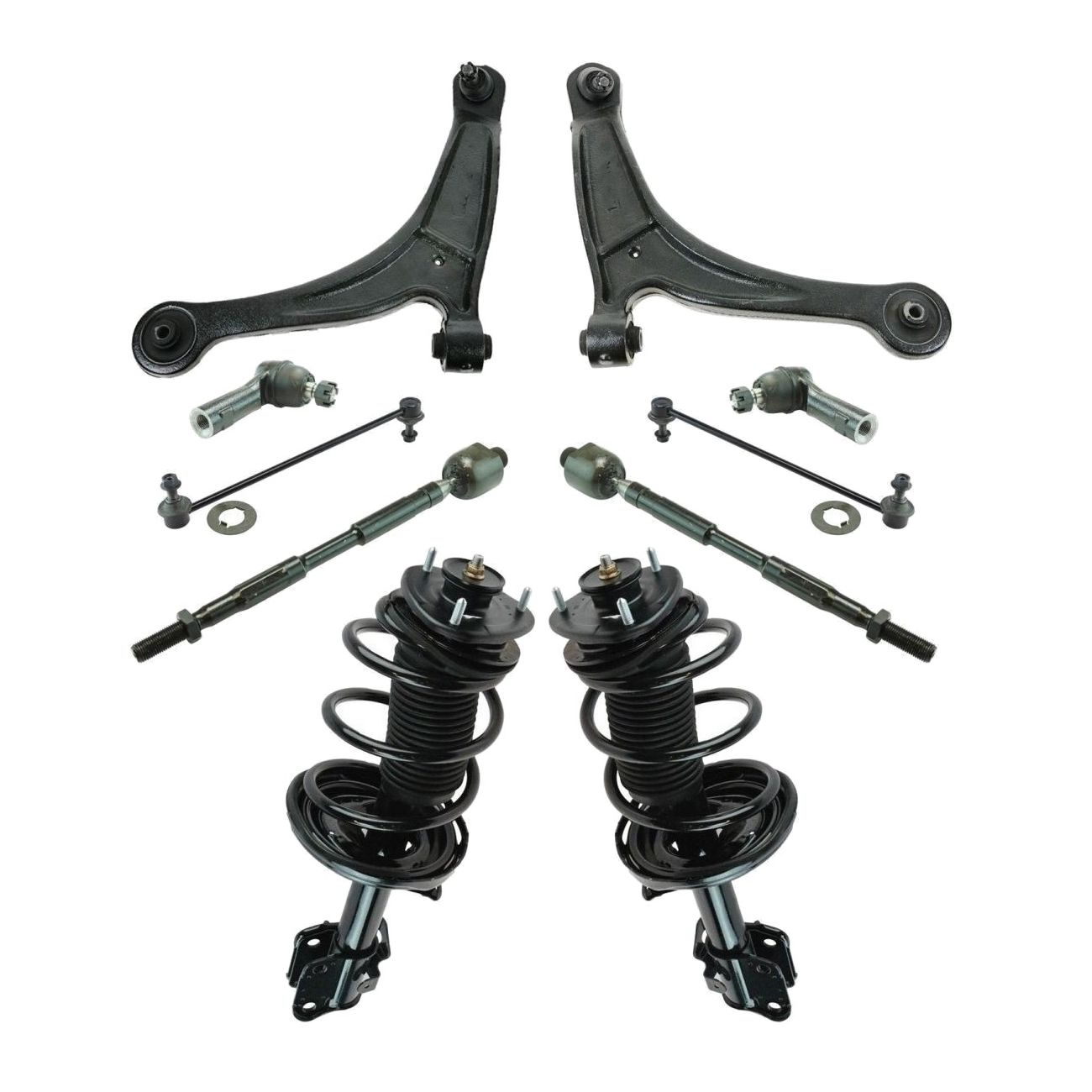 Front Strut Control Arms Tie Rod Sway Bar Steering Suspension Kit 10pc