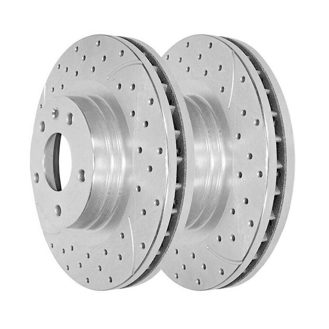 Front Drilled Slotted Brake Rotors Silver 2 Explorer Taurus Flex