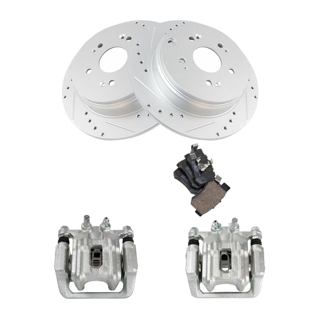 For Honda 2005-2006 CR-V Sport Utility Rear Brake Calipers Ceramic Pads & Rotors
