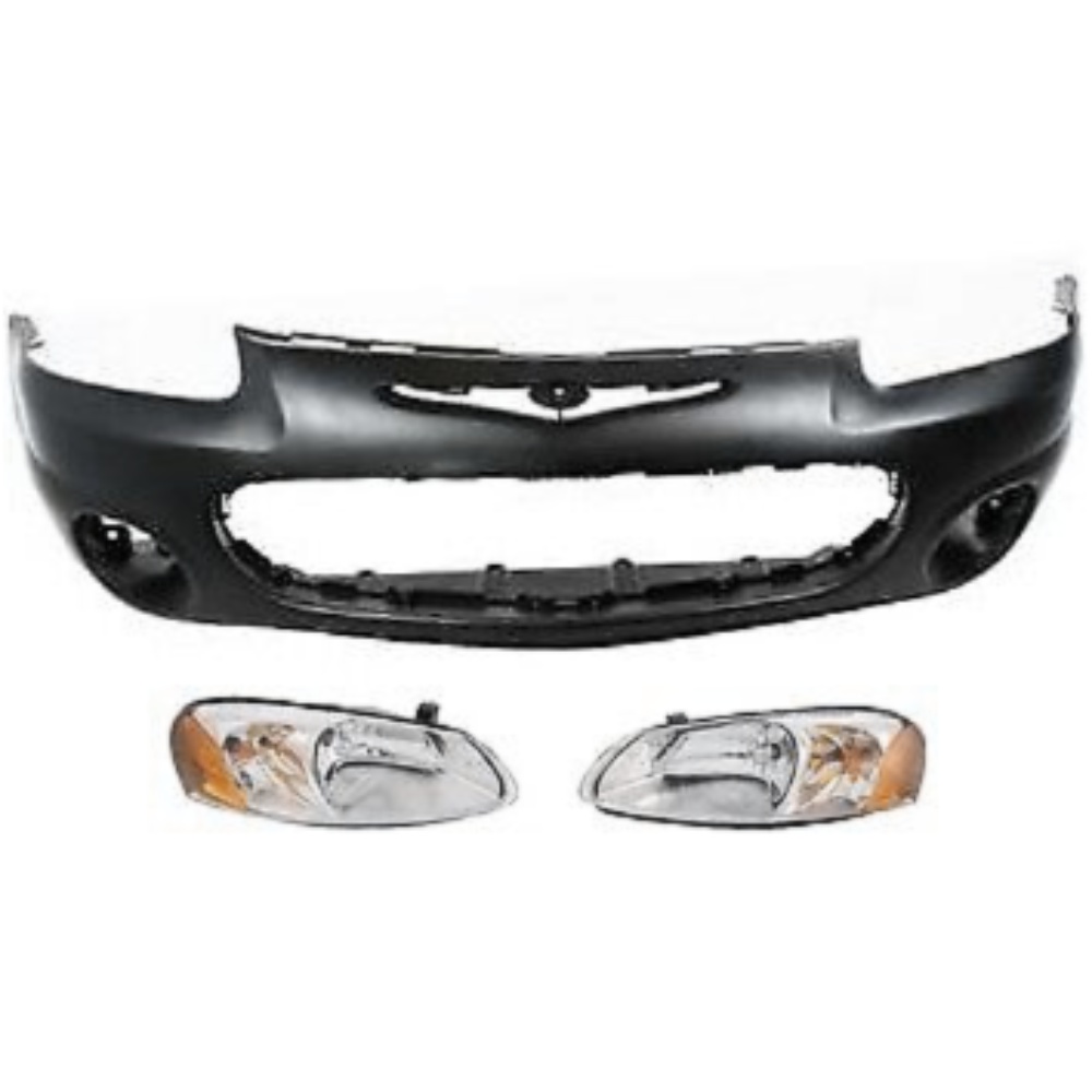 For 2001-2003 Sebring Convertible Bumper Covers Fascias Set Of 3 Front