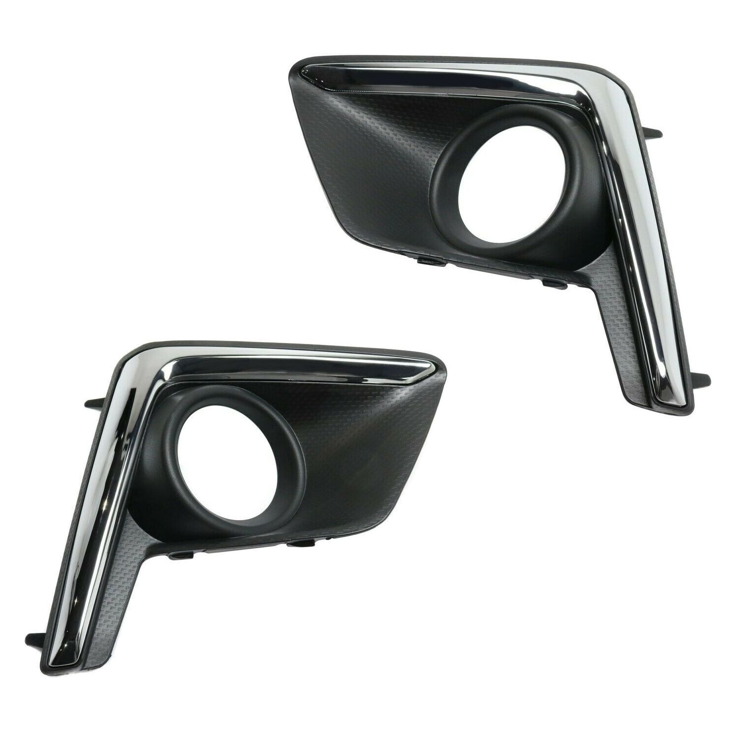 Fog Light Trim Set For 16-17 Subaru Crosstrek Left & Right Textured Black 2Pc