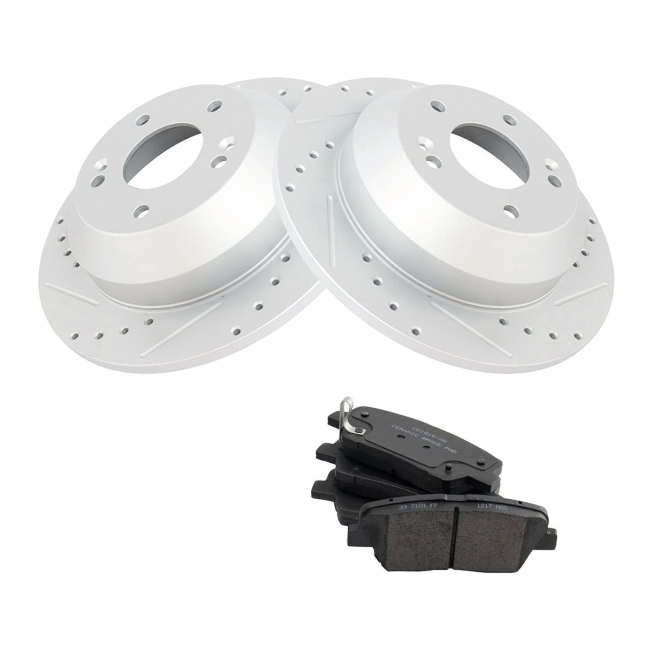 For Hyundai Kia Rear Posi Ceramic Brake Pad & Performance Rotor Kit