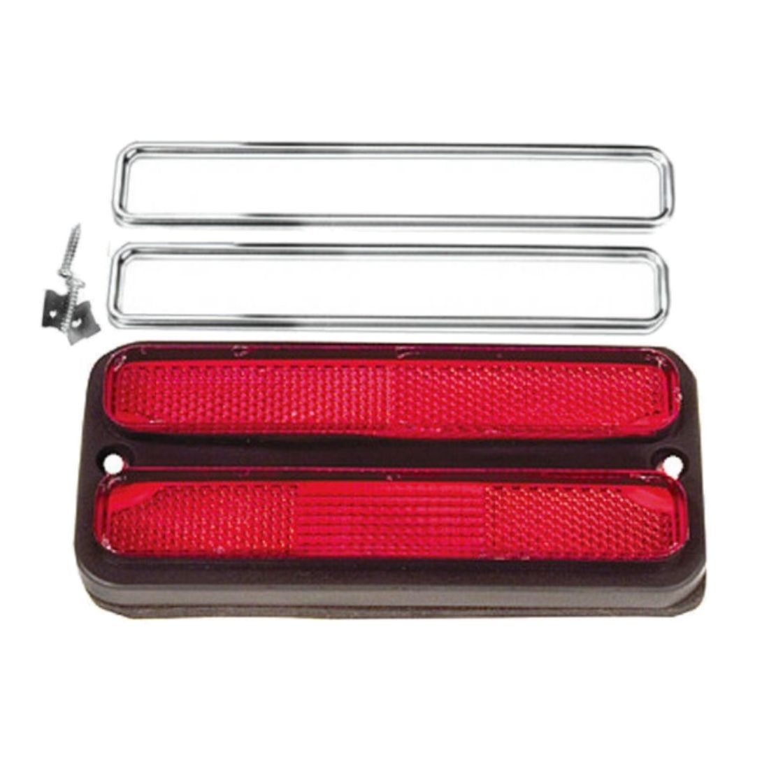 For Chevrolet Truck Rear Marker Lamp Light Lens W/ Chrome Trim