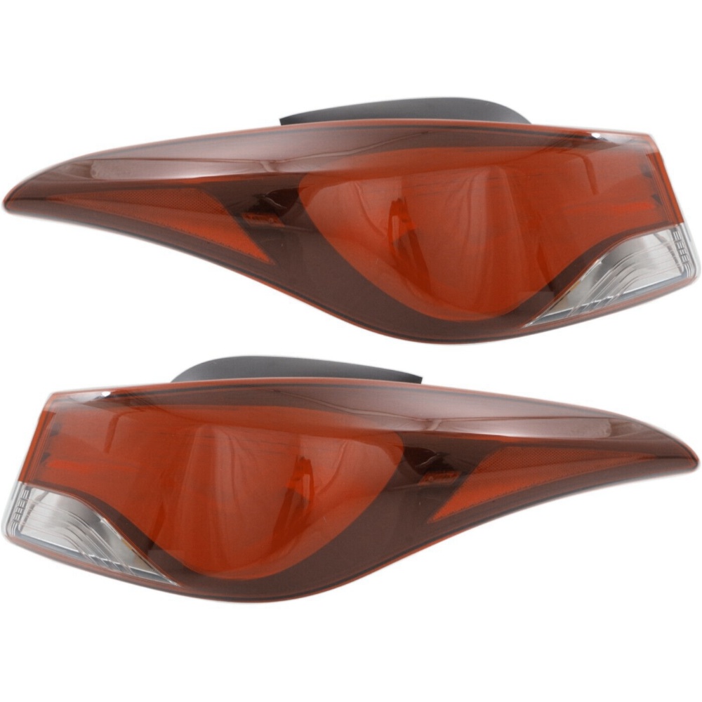 Halogen Tail Light Set For 2014-2016 Hyundai Elantra Sedan Outer W/ Bulbs 2Pcs