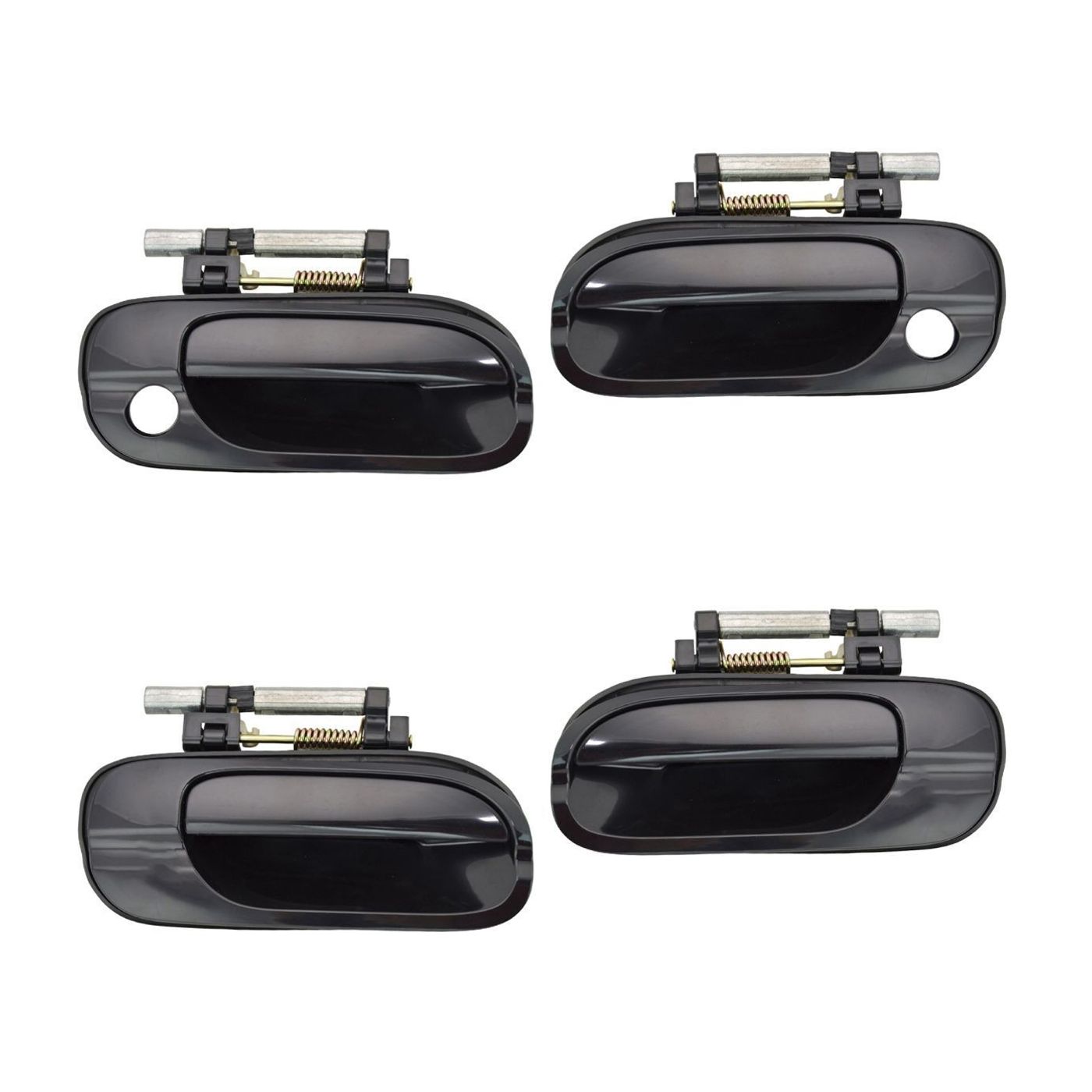 For 00-06 Sentra Door Handle With Keyhole Smooth Black Outer Outside Set Of 4