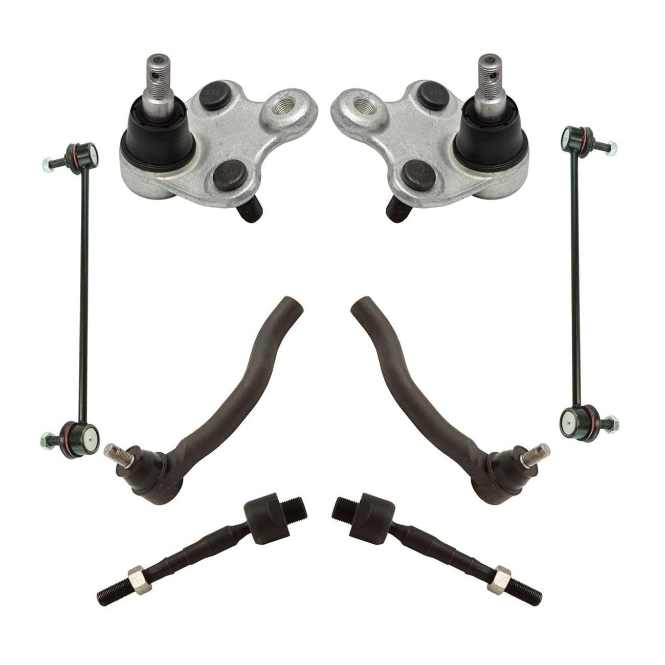 Piece Steering Suspension Kit Ball Joints Tie Rods Sway Bar End Links