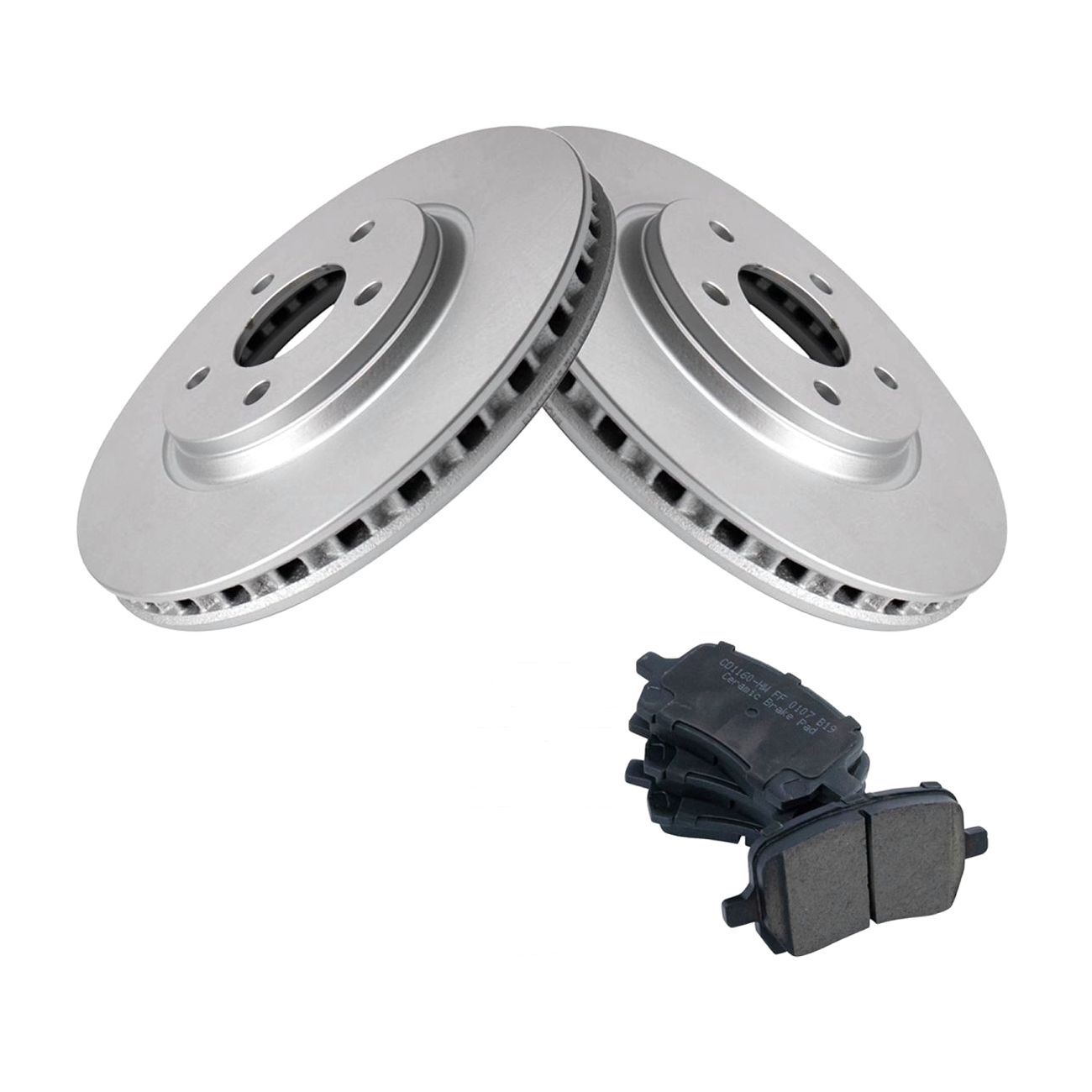Front Ceramic Brake Pad & Coated Rotor Kit W/Chemicals For Malibu G5 G6 HHR