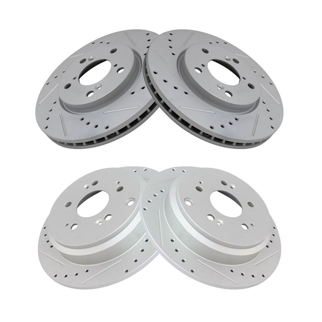 For Honda Odyssey Front & Rear Performance Drilled Slotted Coated Rotor Kit