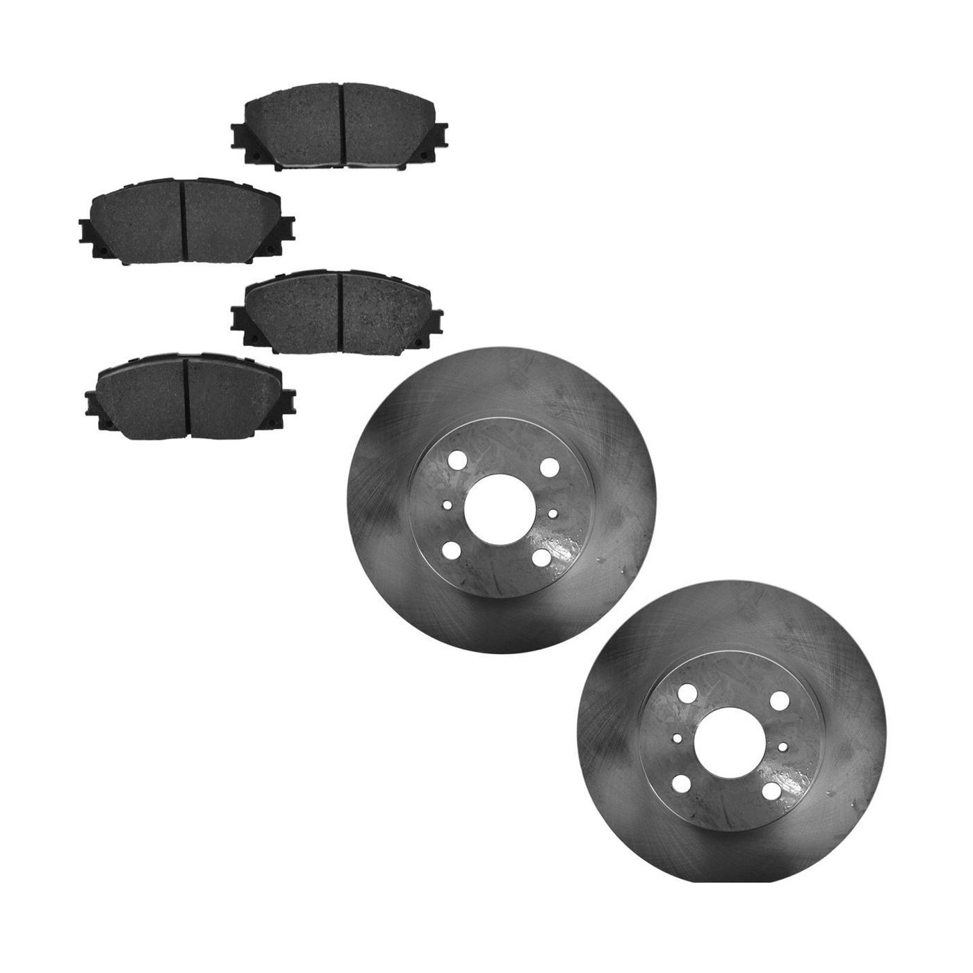 Brake Pad & Rotor Front Semi Metallic Kit For 13 IQ 12-19 Prius C 07-18 Yaris IQ
