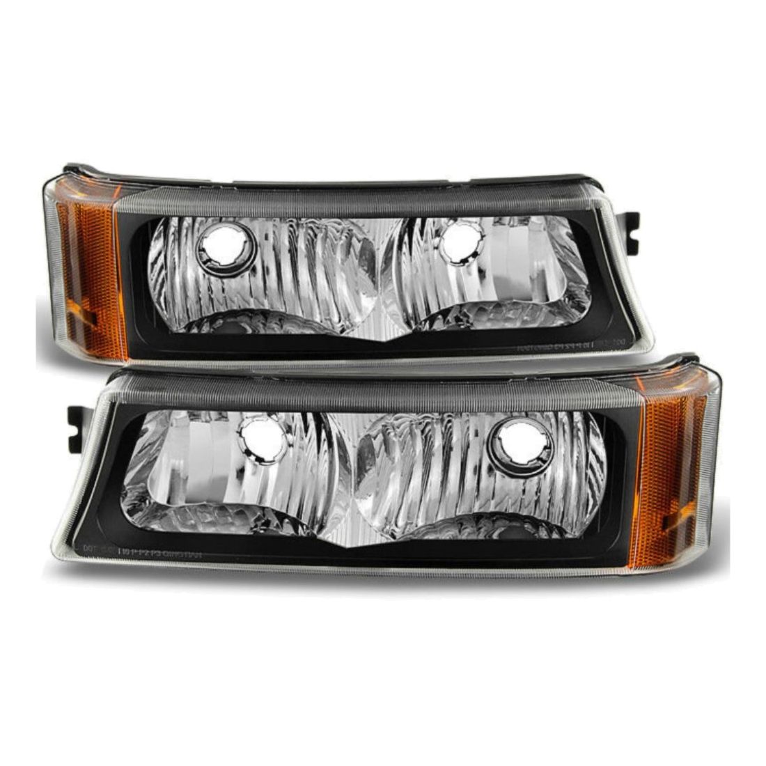 For 2003-2007 Chevrolet Black Bumper Signal Parking Lights Lamps L+R