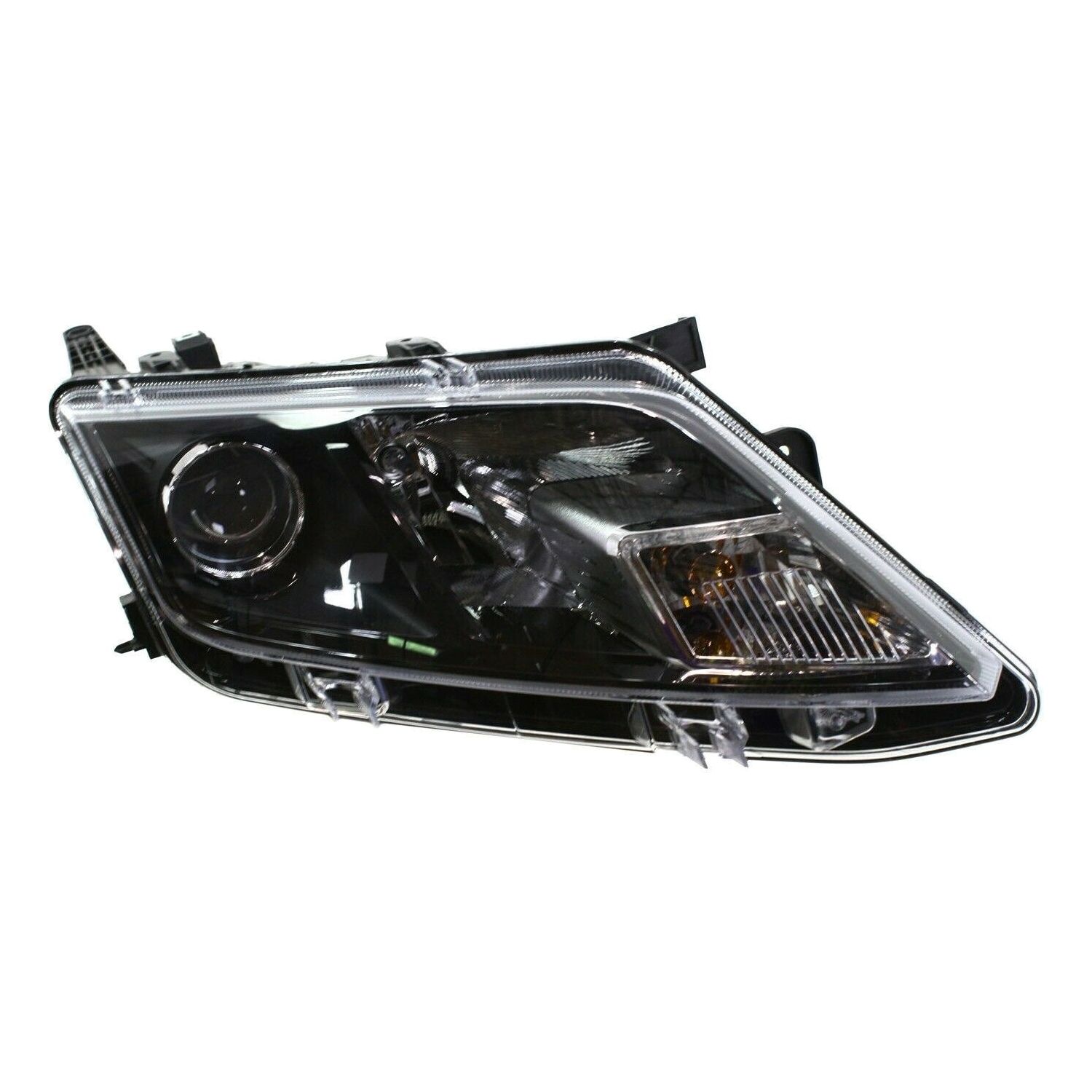 Headlight For 2010-12 Fusion Sedan Right Black Housing With Bulb