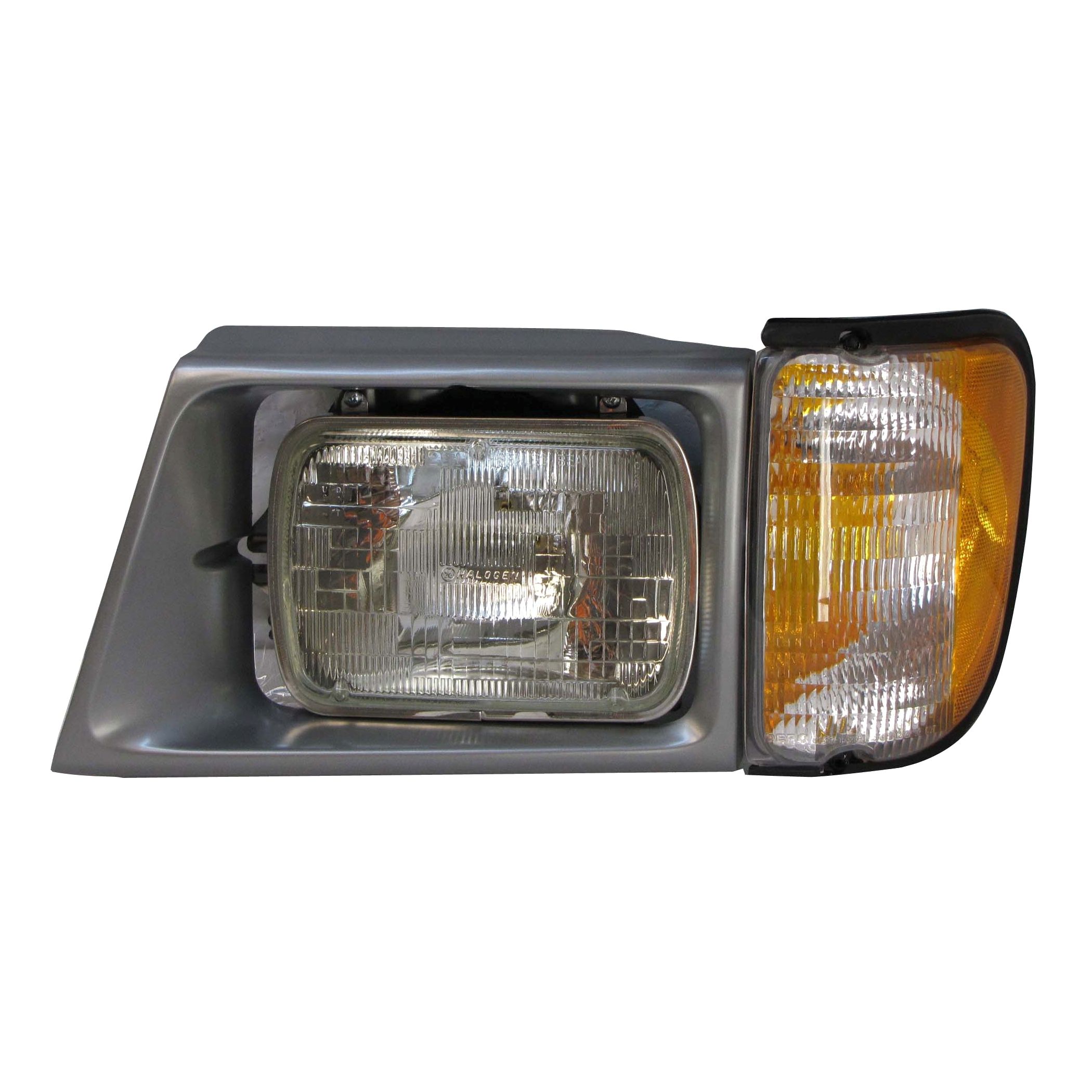 For E-350 Econoline Sealed Beam Headlight Door Silver Corner Light Left 3pcs