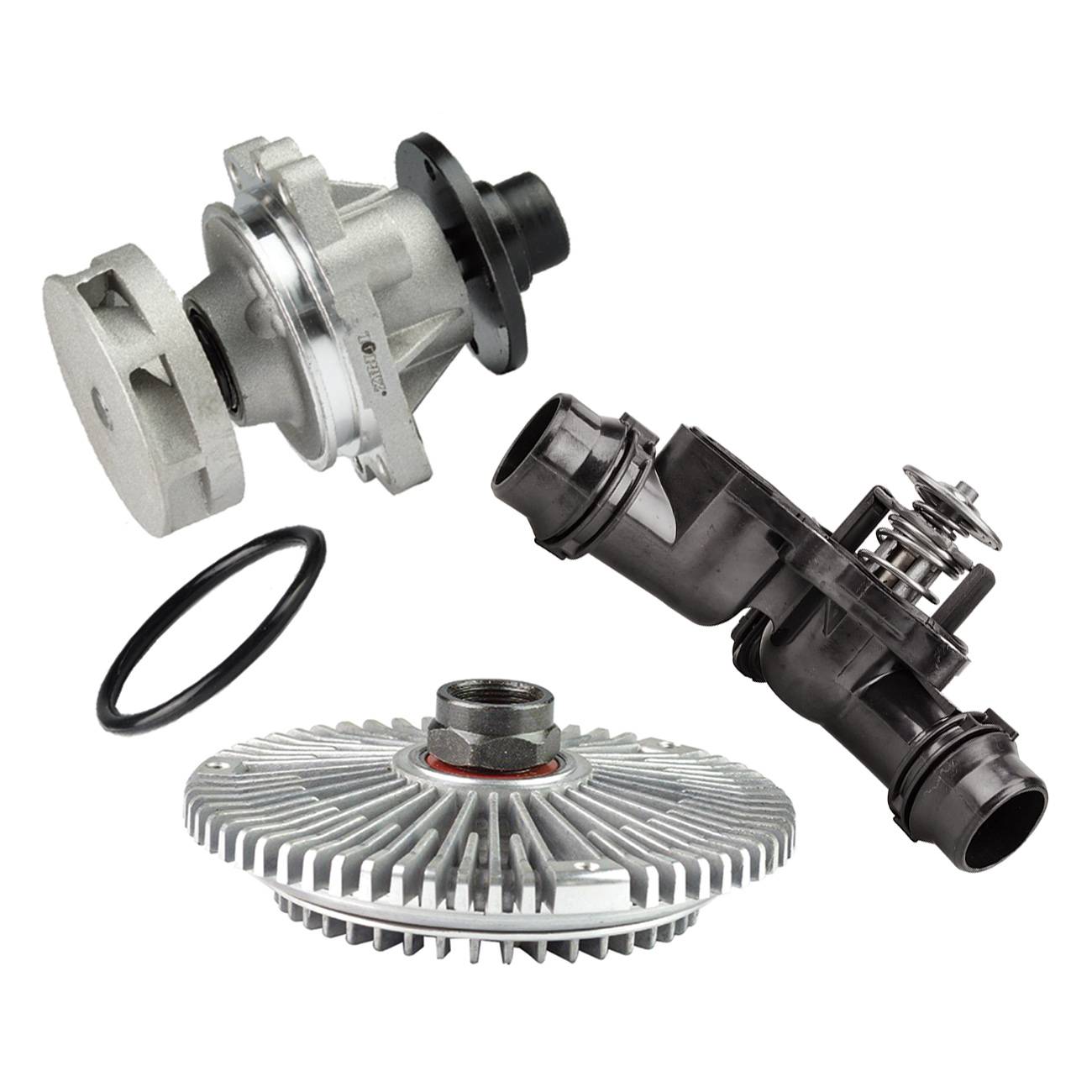 For 1998-2006 BMW E46 E39 E38 Water Pump + Fan Clutch + Thermostat Assembly