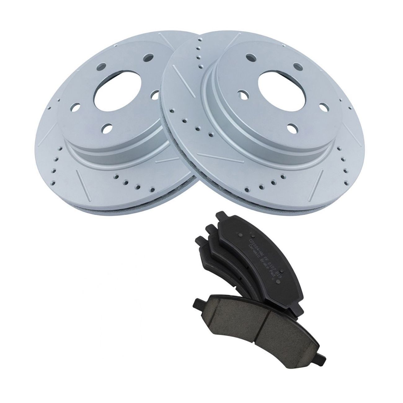 Brake Rotor Performance Drilled & Slotted Coated & Ceramic Pad Kit