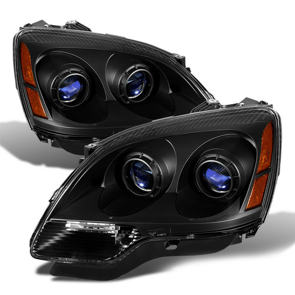 For GMC 2007-12 Acadia SL SLE Denali Black Front Headlights Left Right Assembly