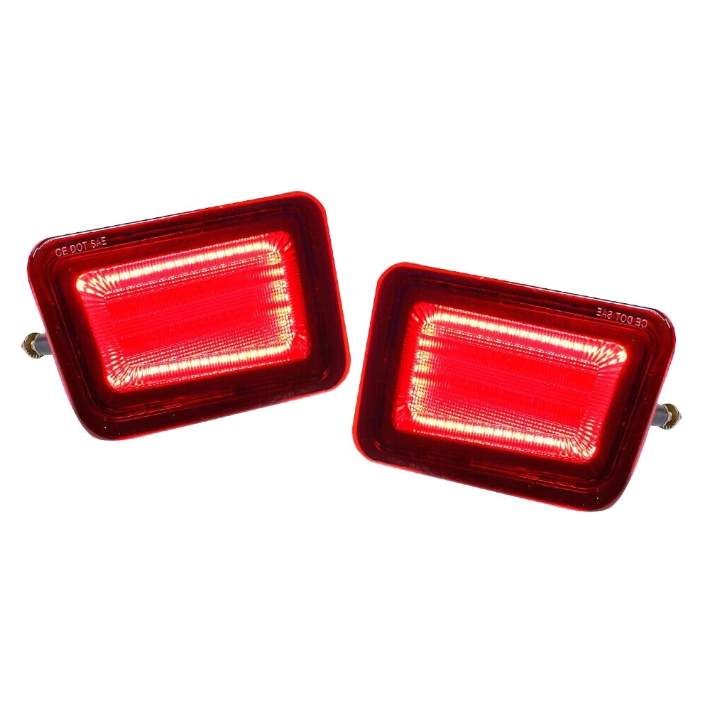 2PCS Red LED Rear Bumper Reflector Tail Brake Signal Lights